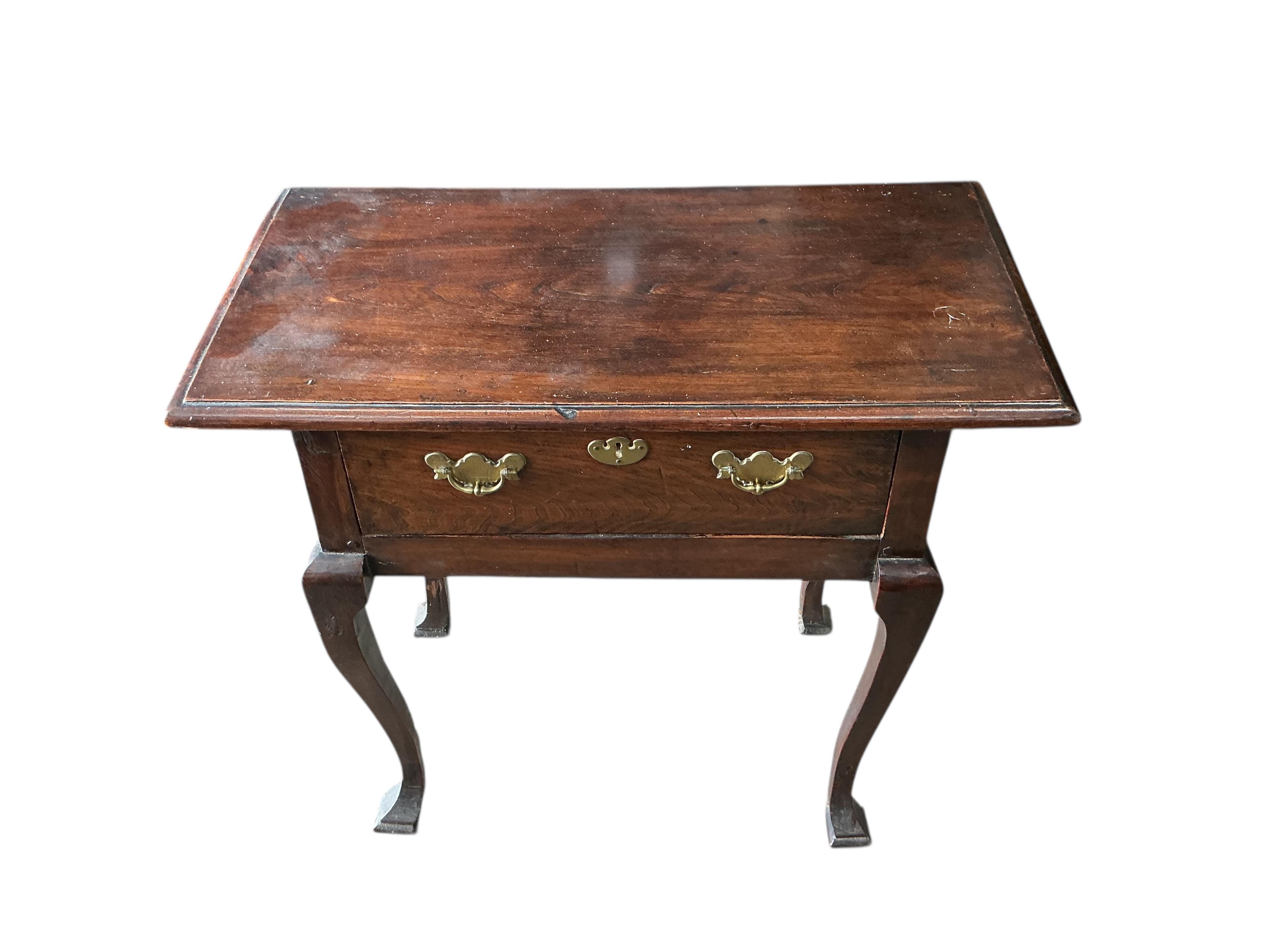 An 18th century rectangular oak side table, width 76cm, depth 39cm, height 74cm